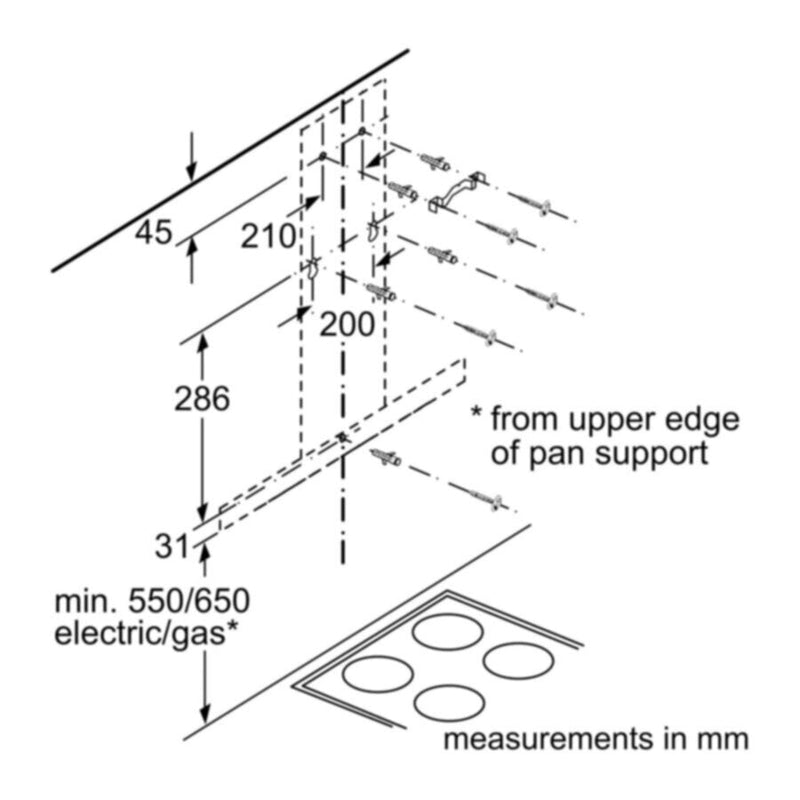 BOSCH | Serie 2 Wall-Mounted Cooker Hood 60cm Stainless steel | DWB64BC51B