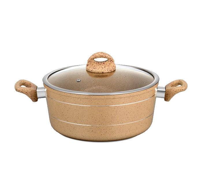 ROYALFORD | 24Cm Marble Smart Casserole With Glass Lid Beige | Rf9468Bge