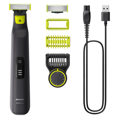 PHILIPS | OneBlade Pro 12-Length Steps Face & Body Shaver, Black/Lime | QP6542/10
