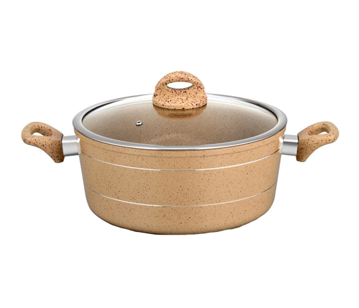ROYALFORD | 26Cm Marble Smart Casserole With Glass Lid Beige | Rf9469Bge
