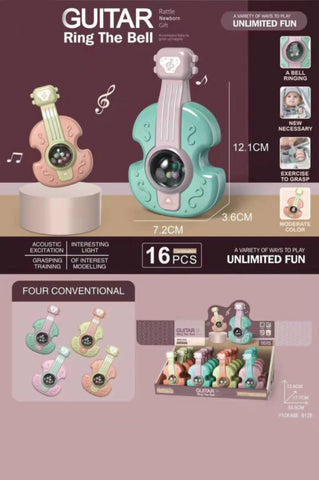 NTOYS | Baby Rattle Guitar 16Pcs Display Box | 4Colours | 48210602
