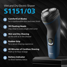 PHILIPS | 1000 SERIES Wet & Dry Electric Shaver Cordless Waterproof | S1151/00