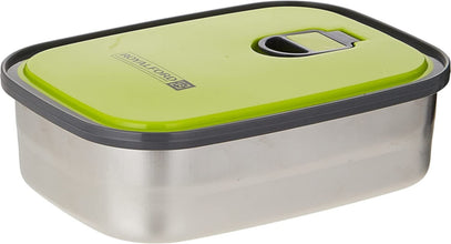 ROYALFORD | Rectangle Stainless Steel Tiffin Box 680ML Green-Portable Food Storage Container, Clip | RF7014