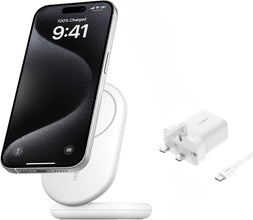 BELKIN | Fast Charge 2 In 1 Magnetic Foldable Qi2 Charger 15W White  | TE0221624