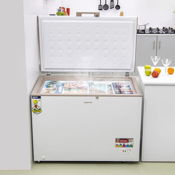GEEPAS | Chest Freezer 350Ltr 155W White | GCF3506WAH