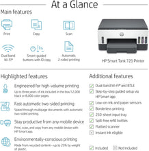 HP | Smart Tank 720 Wi Fi Duplexer All-in-One Inkjet Printer Print, Copy and Scan | 6UU46A