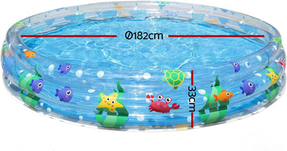 BESTWAY | Deep Dive 3 Ring Inflatable Play Pool 1.83mxH33cm | BES115TOY01882
