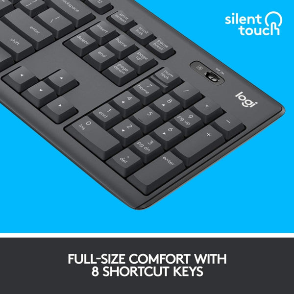 LOGITECH | Silent Wireless Keyboard Mouse Combo | MK295