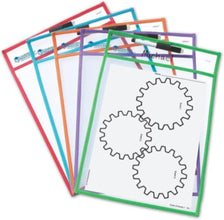 LEARNING RESOURCES UK| Write And Wipe Pockets (Set Of 5) (3+ Years) | LER0477