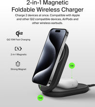 BELKIN | Fast Charge 2 In 1 Magnetic Foldable Qi2 Charger 15W Black  | TE0221623