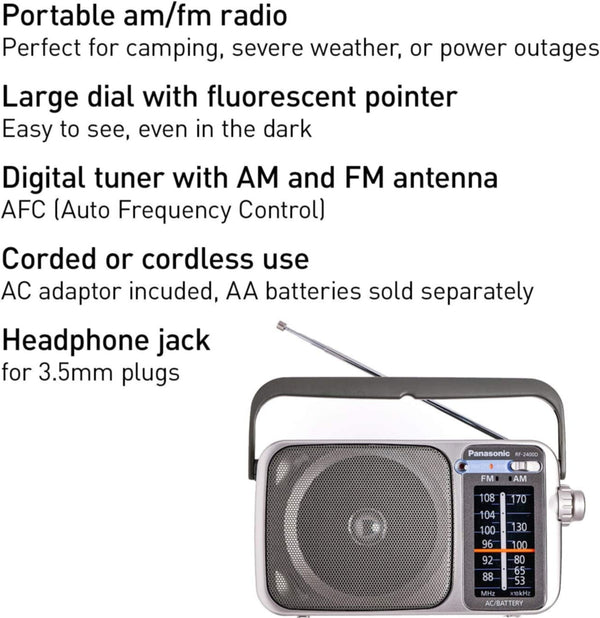 PANASONIC | AM-FM Portable Radio Battery Operated | RF 2400