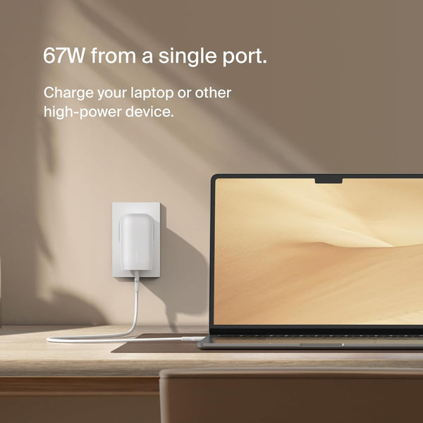 BELKIN | BoostCharge 3 Port USB C Wall Charger With PPS 67W White | TE0218280