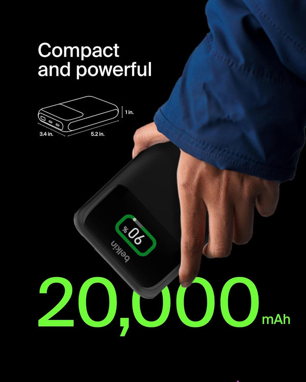 BELKIN | BoostCharge Pro 3 Port Laptop Power Bank 65W 20000mAH | TE0222538