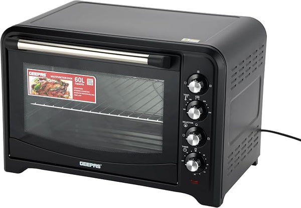 GEEPAS | Electric Oven 60 L 2000 W 60 Ltrs Black Silver | GO4401NV
