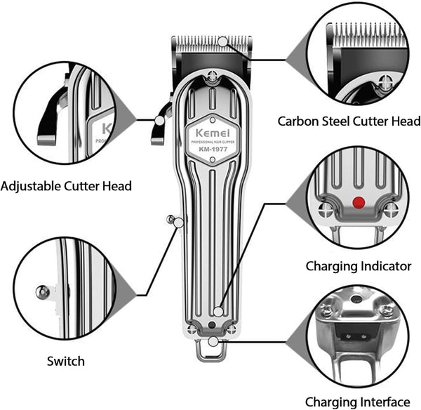 KEMEI | Electric Cordless Rechargeable Hair Trimmer | KM-1977-USB