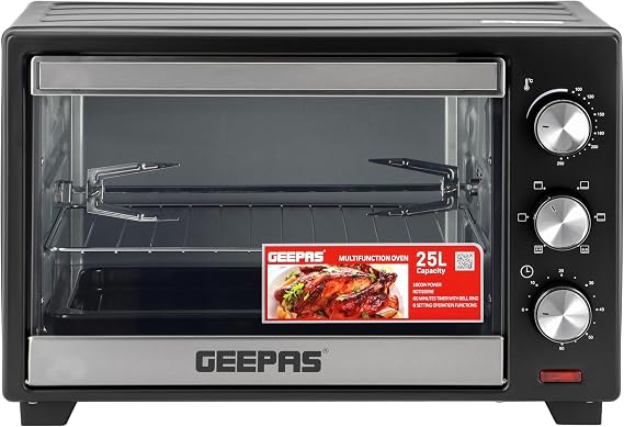 GEEPAS | Electric Oven 25Ltrs Capacity 1600W Power | GO34040