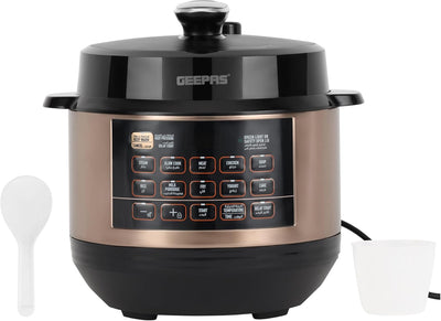 GEEPAS | Digital Multi Cooker 6Ltrs LED Display 10 One-Touch Cooking Programs | GMC35052