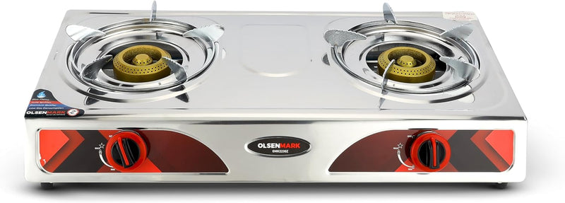 OLSENMARK | Double Burner Stainless Steel Gas Cooker | OMK2230Z