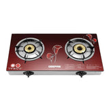 GEEPAS | Glass Top Gas Cooker 2 High Efficiency Burners | GK5602