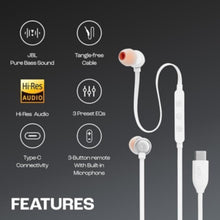 JBL| T310CUSB-C White Wired Hi-Res In-Ear Headphones | 301001000000622