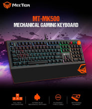 MEETION | Colorful Adjustable Rainbow Backlight Mechanical Gaming Keyboard | MT-MK500
