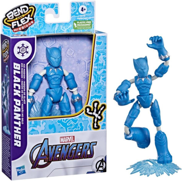 HASBRO | Avengers Bend And Flex Black Panther Ice Mission Toy 6"inch | HSO106TOY01292