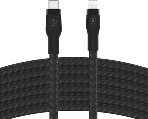 BELKIN | BOOSTâ†‘CHARGE Pro Flex 15W Usb-C Braided Silicone with Lightning 3M Black for Iphone & Ipad | CAA011BT3MBK