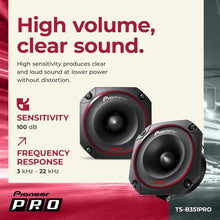PIONEER | Car Audio Speakers, Full Range, Clear Sound Quality, Easy Installation and Enhanced Bass Response | TS-B351PRO