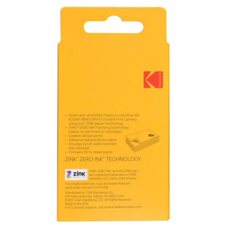 KODAK  | Premium Zink Photo Paper 50 Sheets 50x76mm