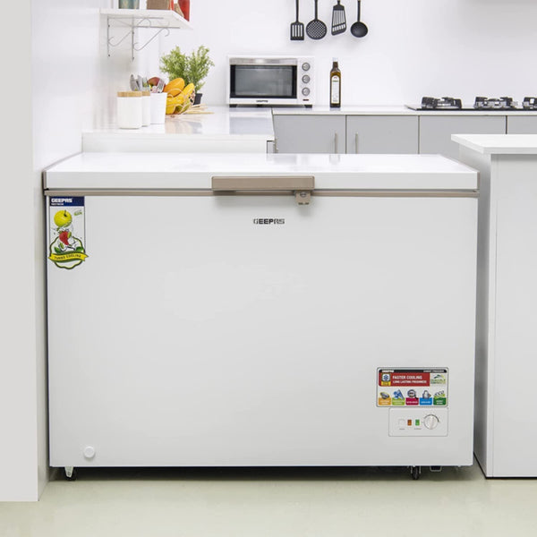 GEEPAS | Chest Freezer 350Ltr 155W White | GCF3506WAH