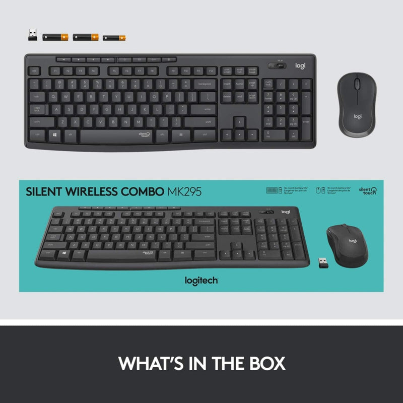 LOGITECH | Silent Wireless Keyboard Mouse Combo | MK295