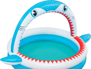 BESTWAY | Sharktastic Kids Inflatable Sprinker Play Pool 1.63mx1.27m x92cm | BES115TOY01838