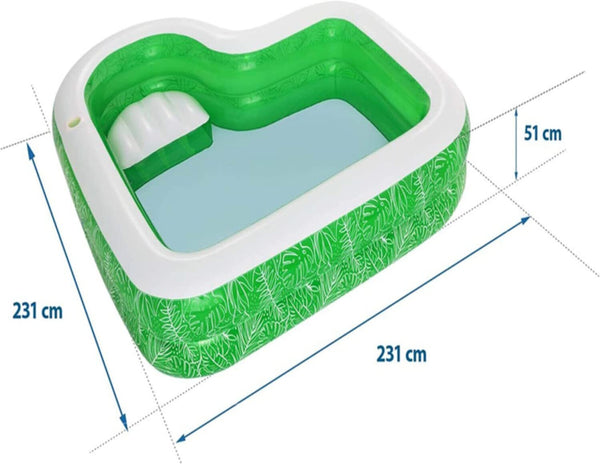 BESTWAY | Tropical Paradise Family Pool 7'7" x 7'7" x 20"/2.31m x 2.31m x 51cm | BES115TOY01409
