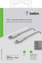 BELKIN | BOOSTâ†‘CHARGEâ„¢ USB-C Lightning Cable 1m/3.3ft Mfi-Certified White for iPhone | CAA003bt1MWH