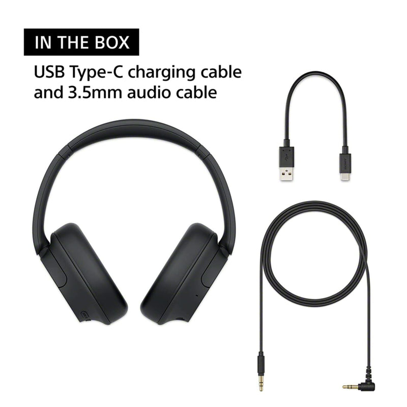 SONY | Wireless Over-Ear Active Noise Cancellation Headphones with Mic Black | WH-CH720N/BLACK