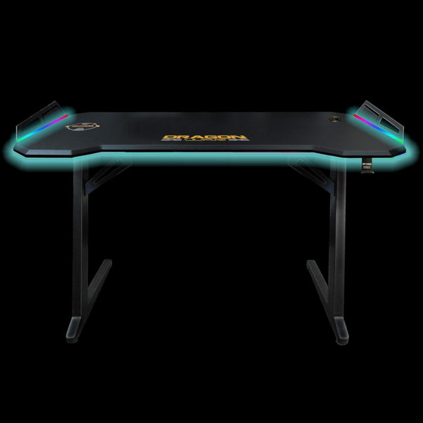DRAGONWAR | Pro-Gaming Desk-RGB Light Effect + Wireless Phone Charger Black | GT-006-V3