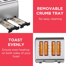 BLACK + DECKER | 4-Slice Toaster 2100W Double-Side Heating, 6- Browning settings, Defrost | ET444-B5