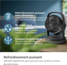 PHILIPS | 3000 Series Oscillating Table Fan Black | CX3050/01