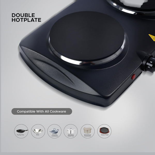 CLIKON | Dual Design Hot Plate Variable Temperature Control 2500W | CK4286