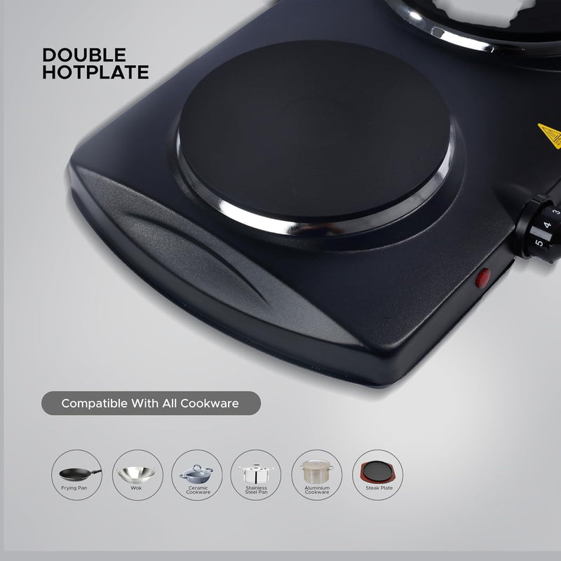 CLIKON | Dual Design Hot Plate Variable Temperature Control 2500W | CK4286