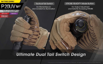 NITECORE | White+UV Dual Output Tactical Flashlight 1000 Lumens 320mW UV | P20UV V2