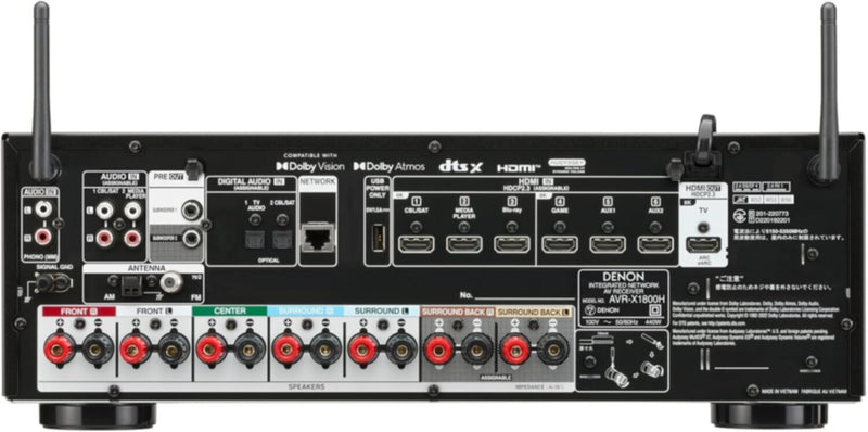 DENON | 7.2 Ch. 175W 8K AV Receiver with HEOS Built-in | AVR-X1800H