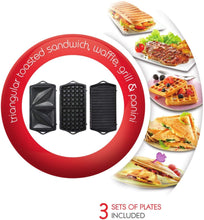 MOULINEX | Breaktime Sandwich Maker 3 in 1 700W Non-Stick Red Plastic | SW612543