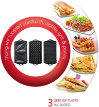 MOULINEX | Breaktime Sandwich Maker 3 in 1 700W Non-Stick Red Plastic | SW612543