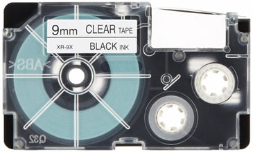CASIO | Label Printer Black On Clear Tapes 9mm | XR-9X1-W-DJ1