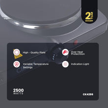 CLIKON | Dual Design Hot Plate Variable Temperature Control 2500W | CK4286