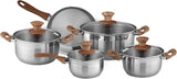 DELCASA |  9Pc Stainless steel Cookware Set Induction 24 cm casserole with Lid | DC3581