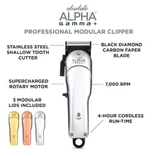 GAMMA | Absolute Alpha Professional Modular USB Cordless Clipper with 5 Dub Magnetic Guards | CROMATA
