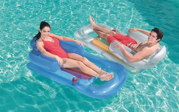 BESTWAY | Air Beach Mattress With Backrest And Armrests Silver 1.61mx84cm | BES115TOY00272