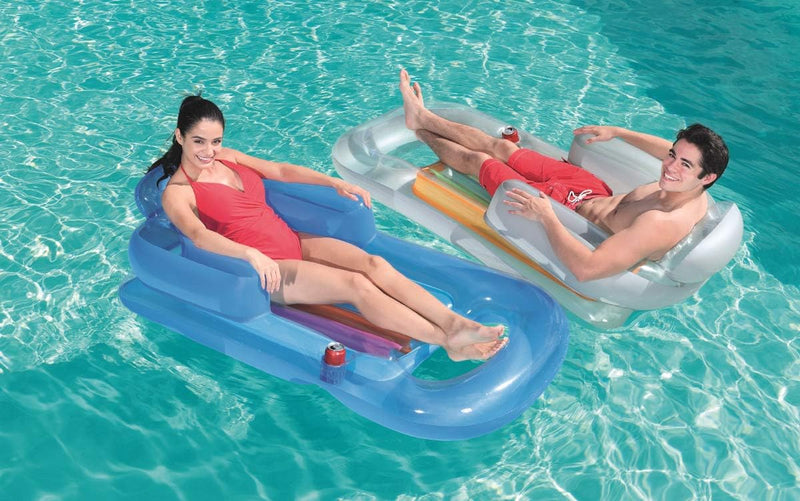 BESTWAY | Air Beach Mattress With Backrest And Armrests Silver 1.61mx84cm | BES115TOY00272